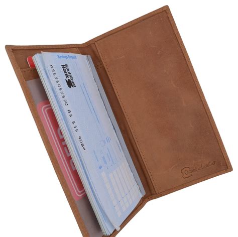 Handmade RFID Leather Checkbook Covers for Men and 